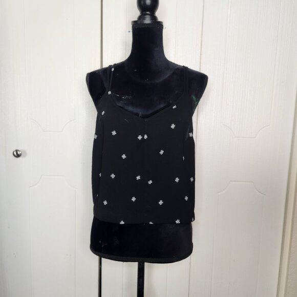 Urban Outfitters Silence + Noise Boho Strappy Black Cross Crop Top - Picture 1 of 9